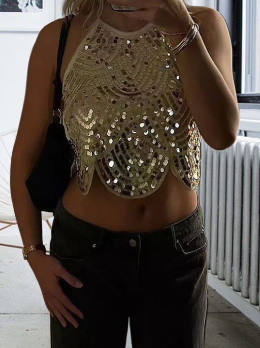 Valerie Sequin Halter Top