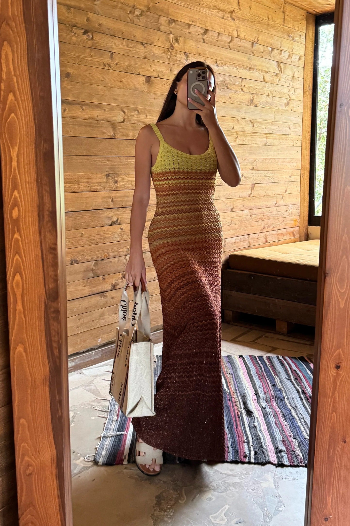 Margot vestido maxi de punto Sunset