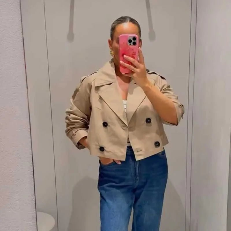 Gabardina Carla corta cruzada