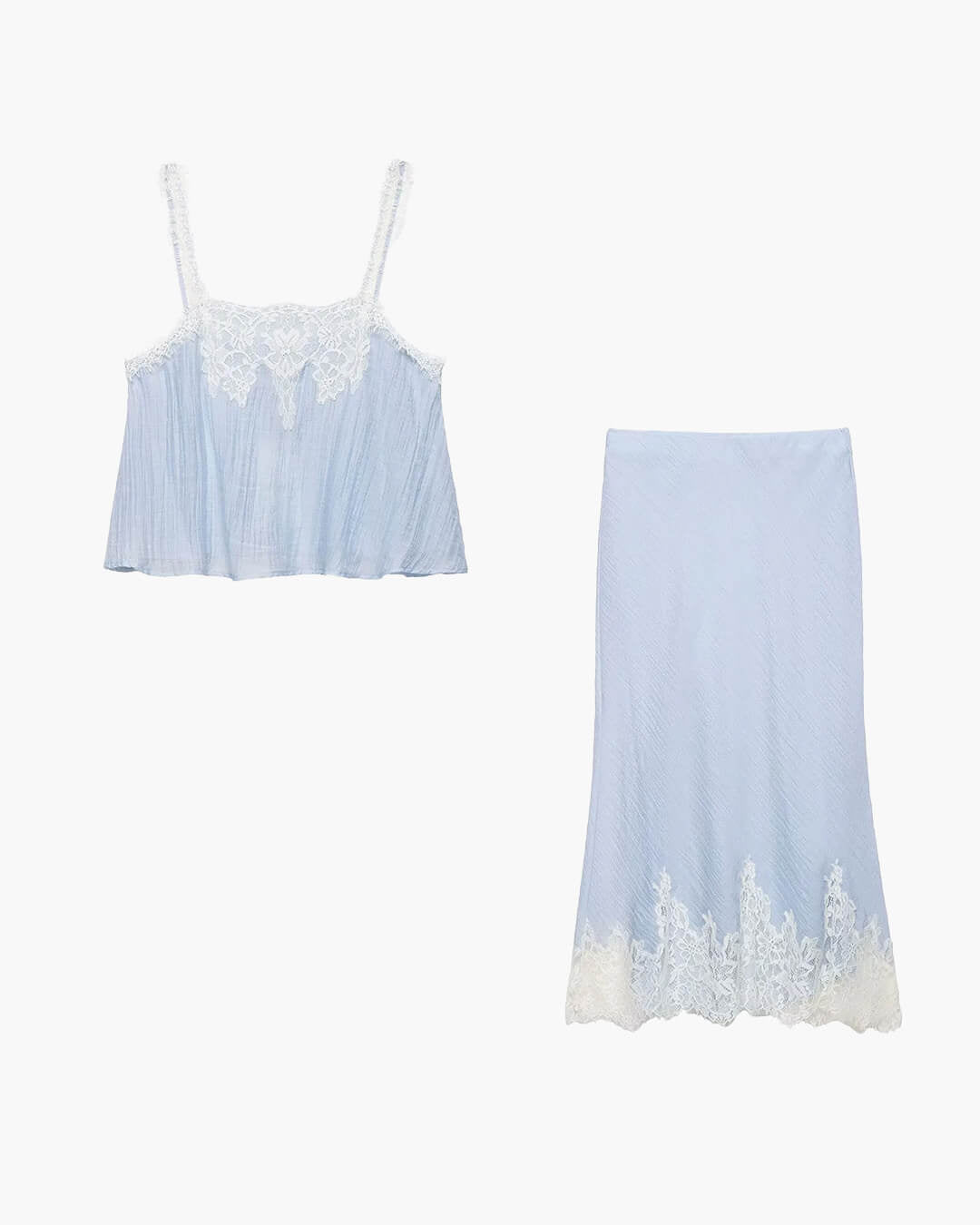 Conjunto midi Jacinta con encaje combinado