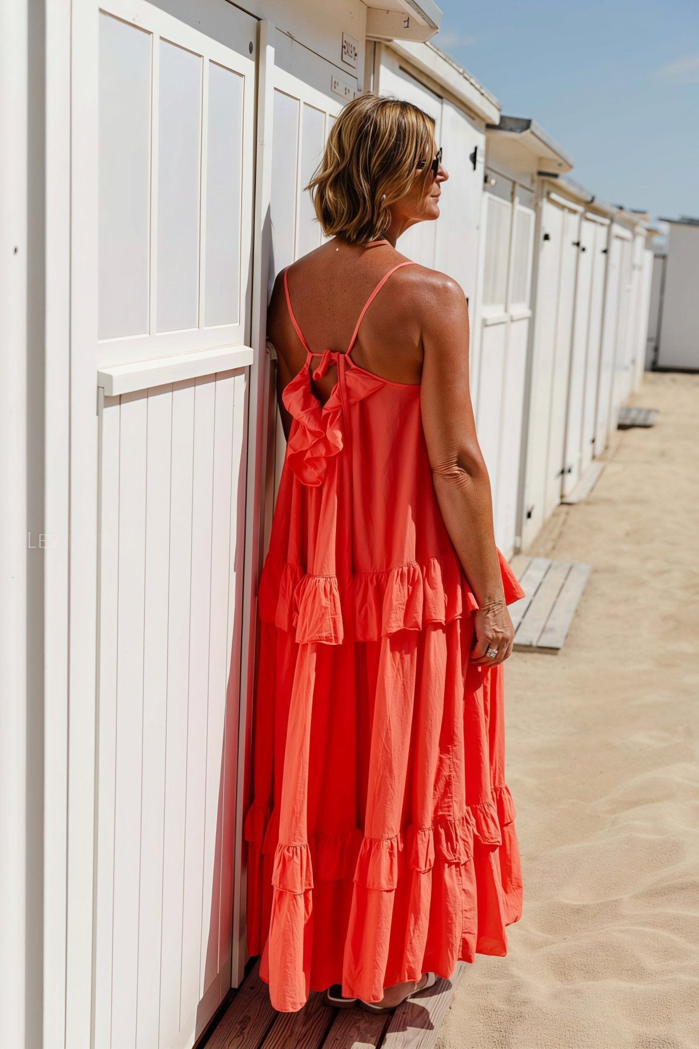 Vestido maxi Sophia con bajo de volantes