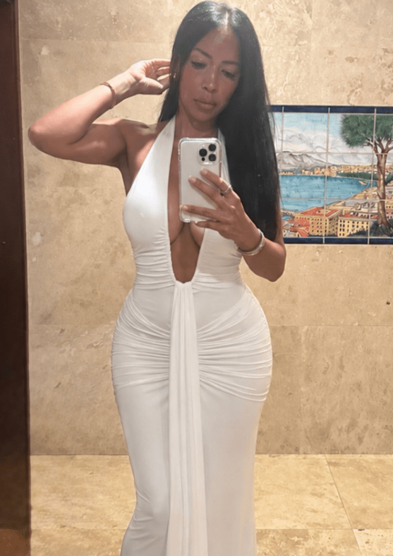 Vestido largo Kelly halter fruncido