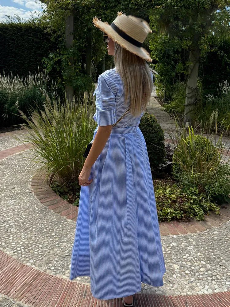 Vestido camisero Karen con lazo en la cintura