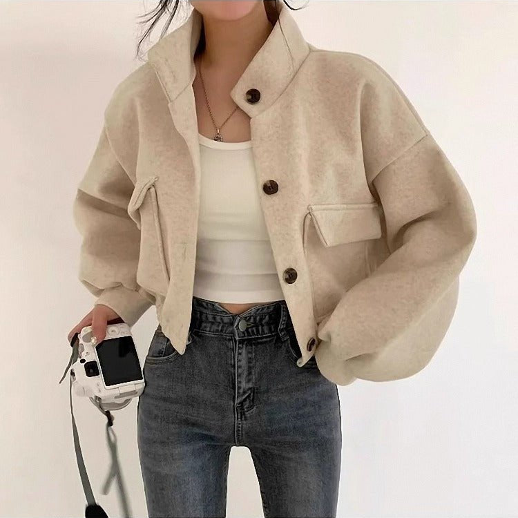 ZEYA - Agathe High Neck Cropped Jacket