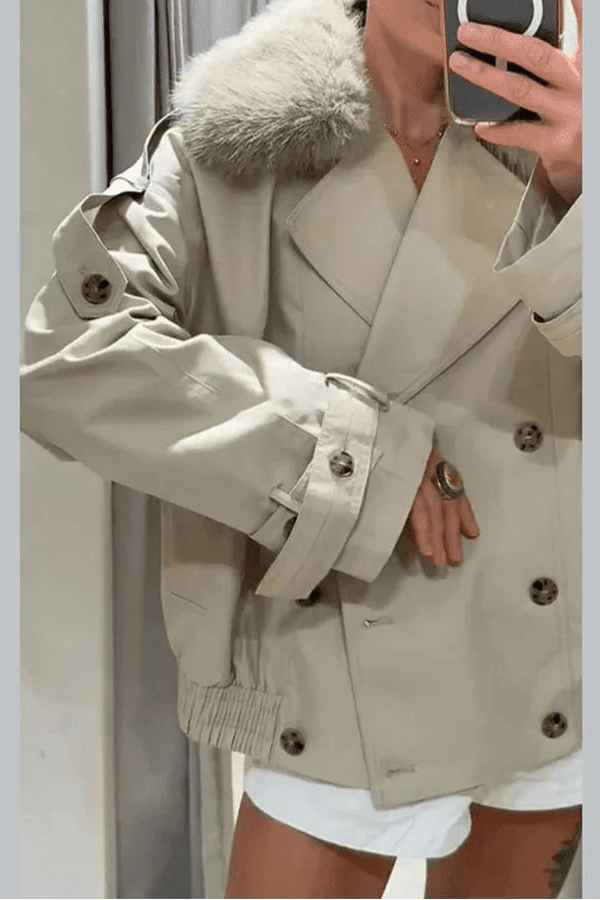 ZEYA - Allison Trench Coat with Faux Fur