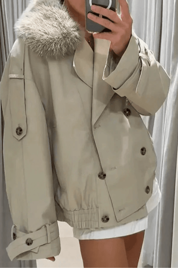 ZEYA - Allison Trench Coat with Faux Fur