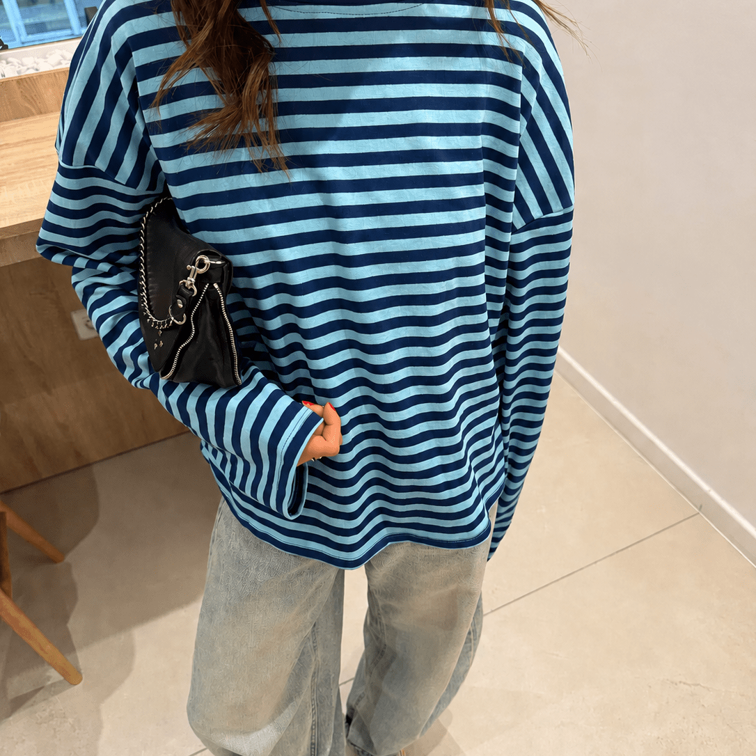 ZEYA - Angela Striped Oversized Knit Sweater