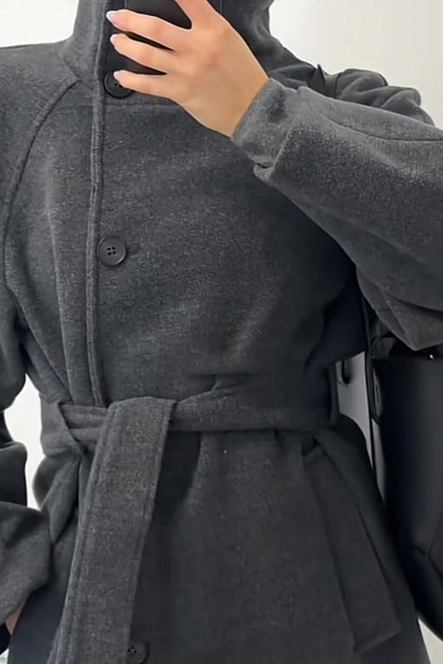 ZEYA - Arielle High Collar Long Belted Coat