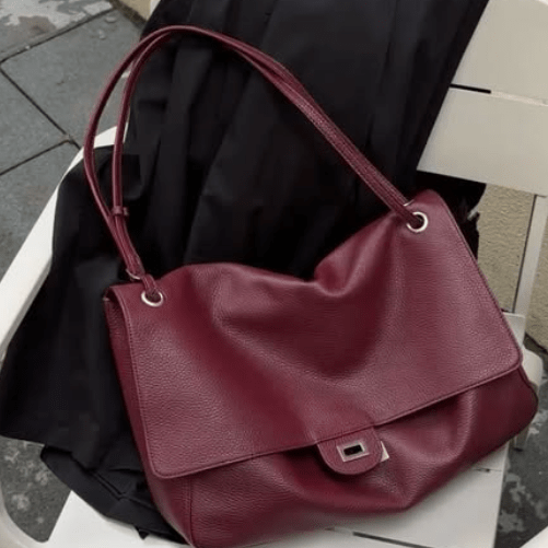 ZEYA - Ava Maxi Flap Leather Shoulder Bag
