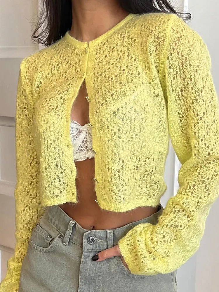 ZEYA - Beverly Hollow Cropped Cardigan