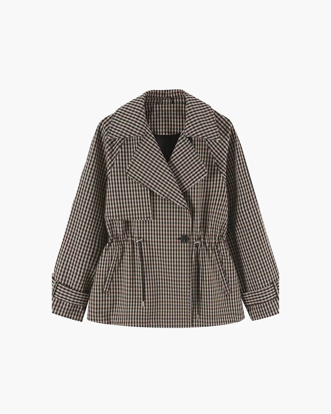 ZEYA - Billie Drawstring Gingham Short Trench