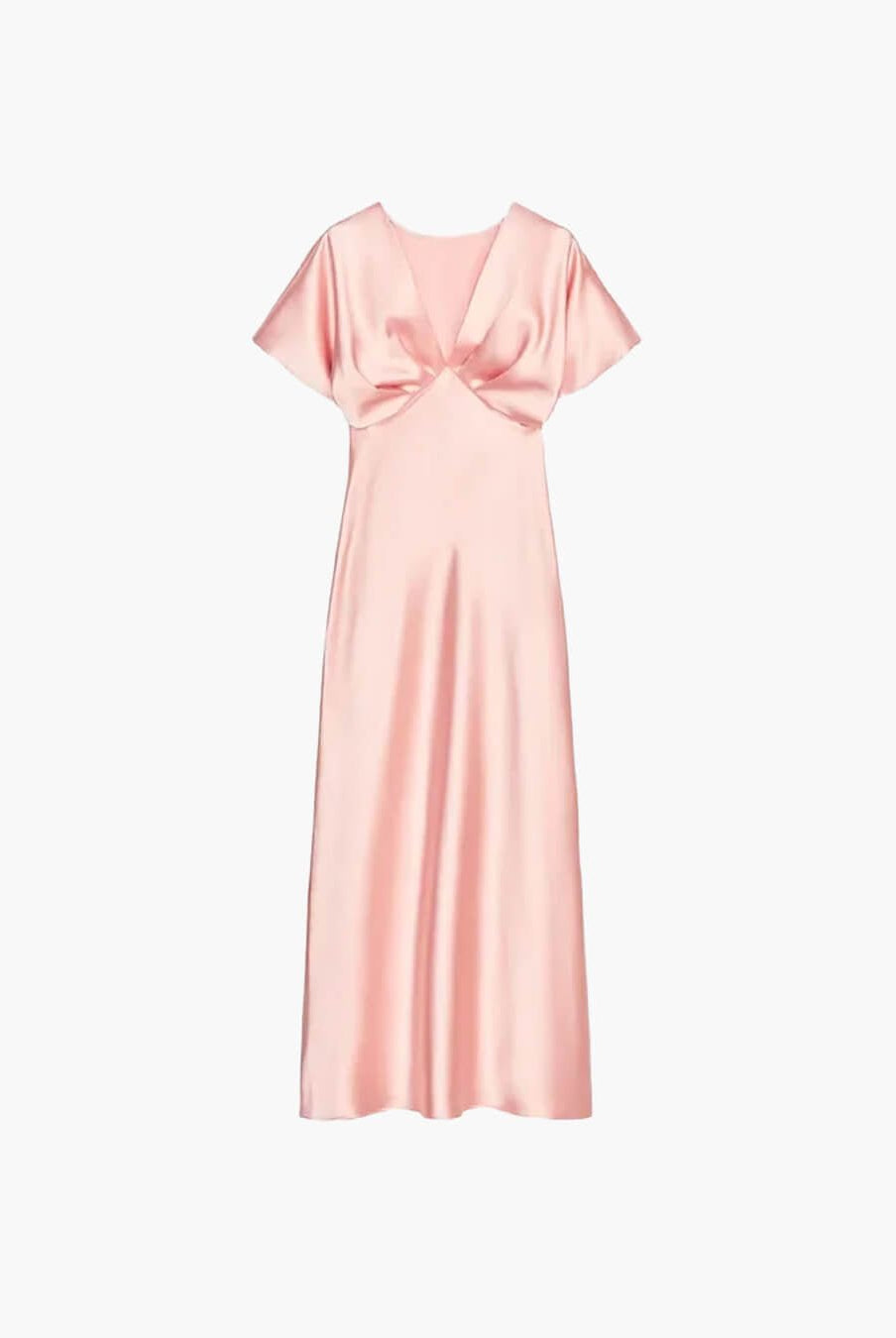 ZEYA - Briona V Neck Satin Midi Dress