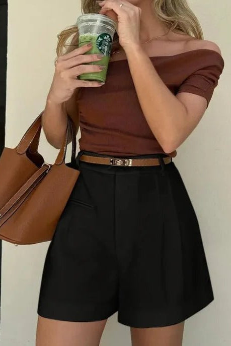 ZEYA - Camila High-Waisted Tailored Shorts