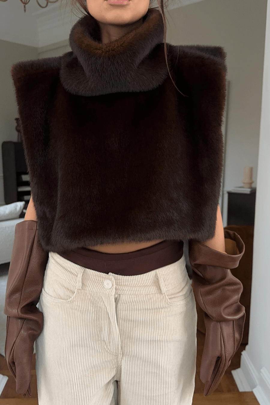 ZEYA - Carina Faux Fur Turtleneck Vest