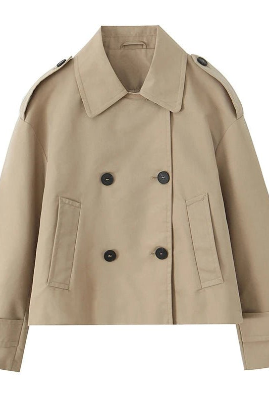 ZEYA - Carla Cropped Double Breasted Trench Coat