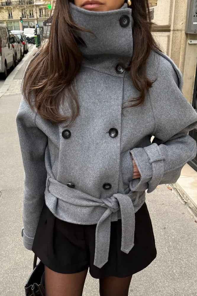 ZEYA - Carmen Double-Breasted Turtleneck Coat