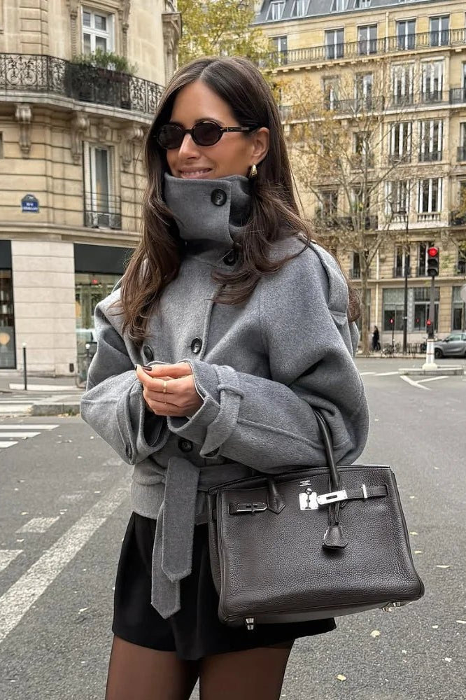 ZEYA - Carmen Double-Breasted Turtleneck Coat