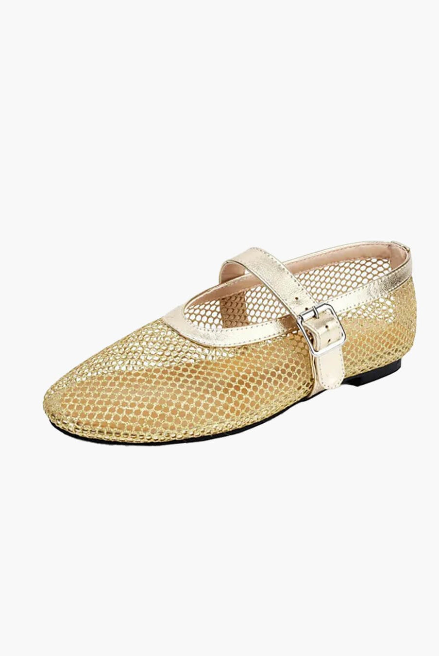 ZEYA - Celeste Buckled Mesh Ballet Flats