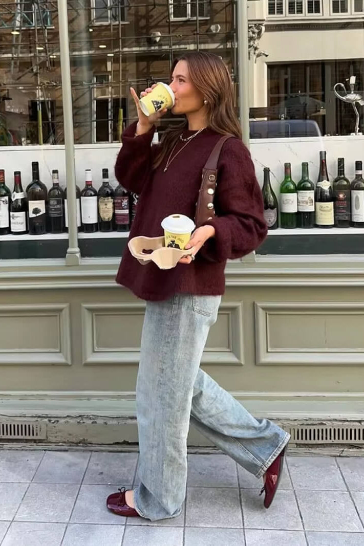 ZEYA - Dalia Burgundy Pullover
