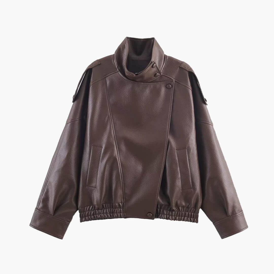 ZEYA - Dina Asymmetrical Leather Jacket