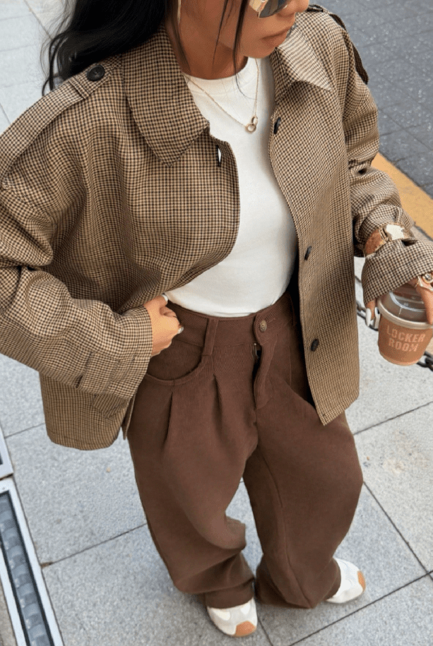 ZEYA - Ellen Houndstooth Plaid Blazer