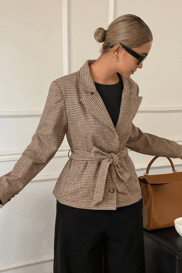 ZEYA - Ellen Houndstooth Plaid Blazer