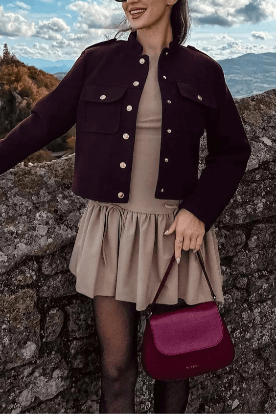 ZEYA - Elsa Bomber Jacket with Golden Details