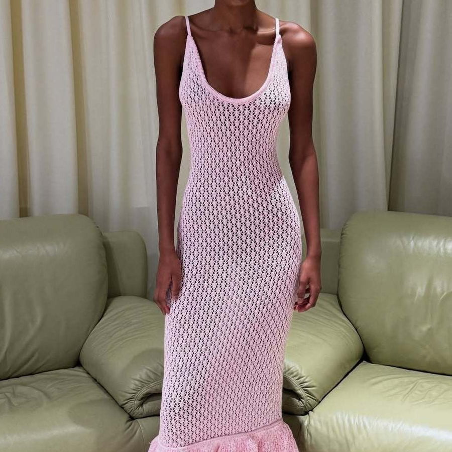 ZEYA - Eris Knit Ruffle Maxi Dress