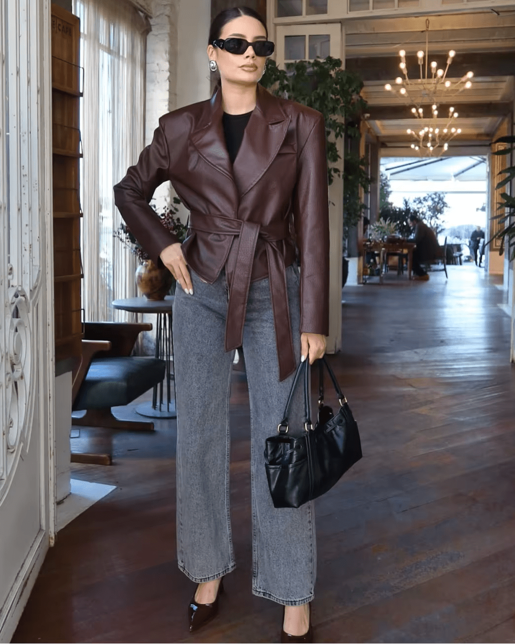 ZEYA - Esther Lace-Up Vegan Leather Jacket
