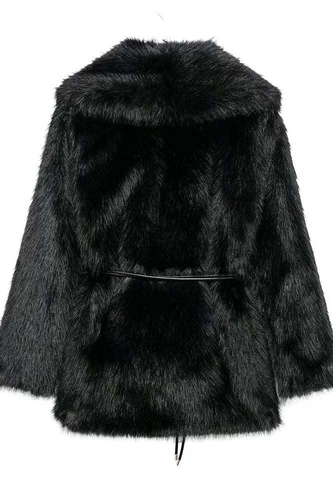 ZEYA - Feliz Faux Fur Coat with Belt