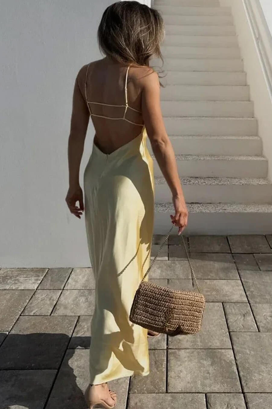 ZEYA - Fiora Satin Backless Maxi Dress