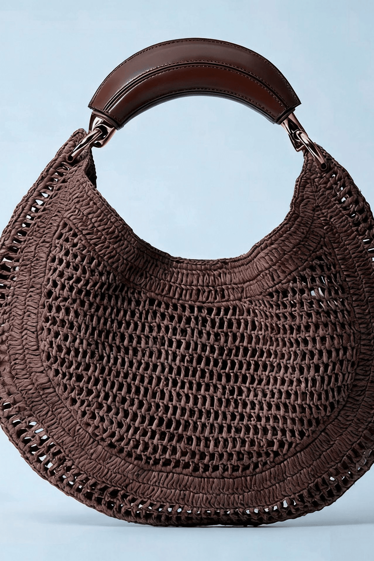 ZEYA - Geneva Crescent Woven Leather Bag