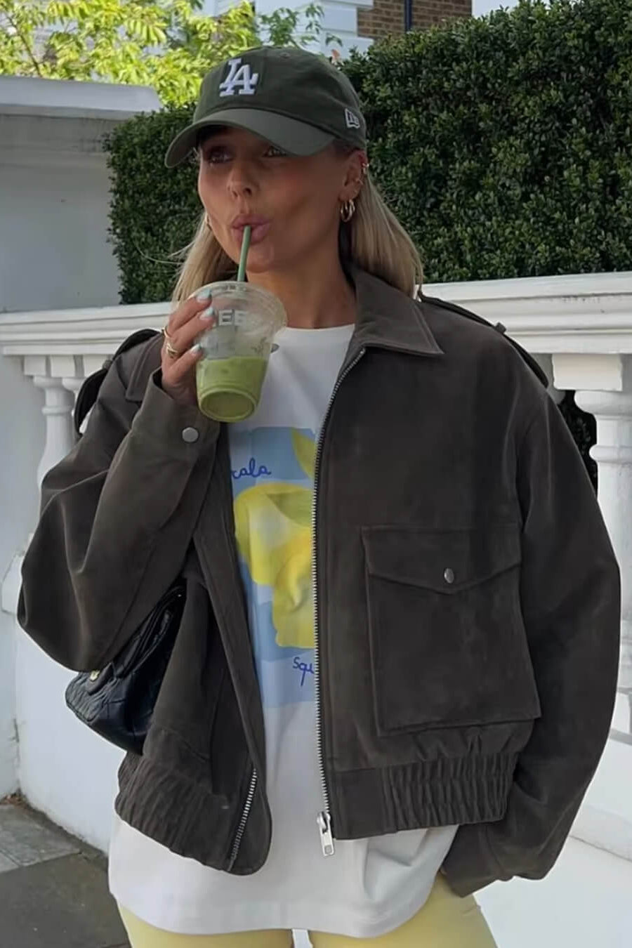 ZEYA - Ginny Suede Pilot Bomber Jacket