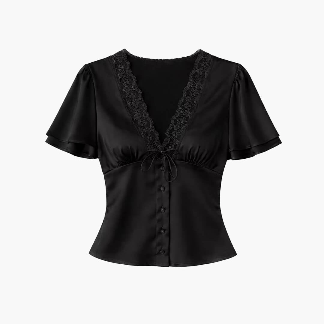 ZEYA - Greta Satin Button Blouse