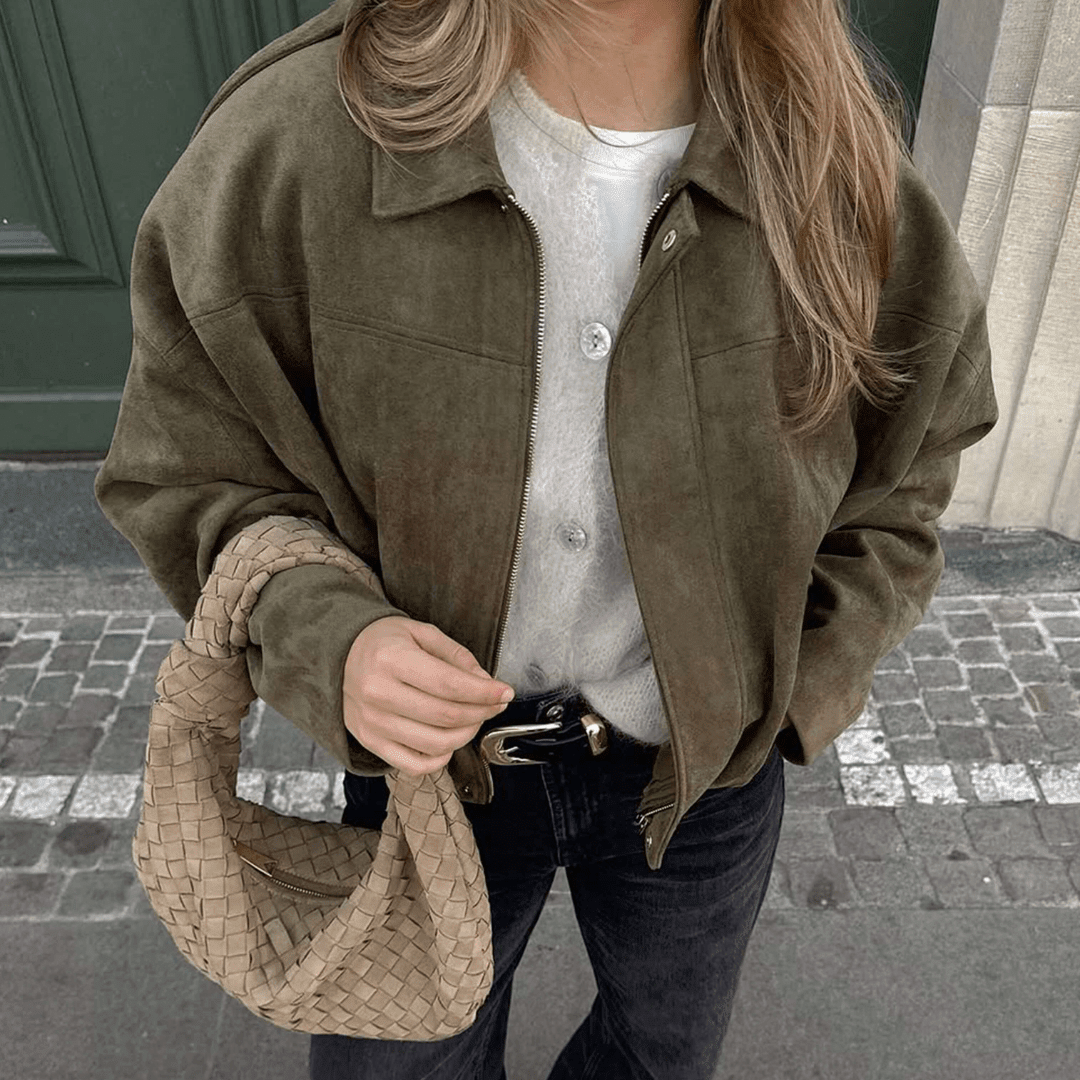 ZEYA - Helen Faux Suede Bomber Jacket