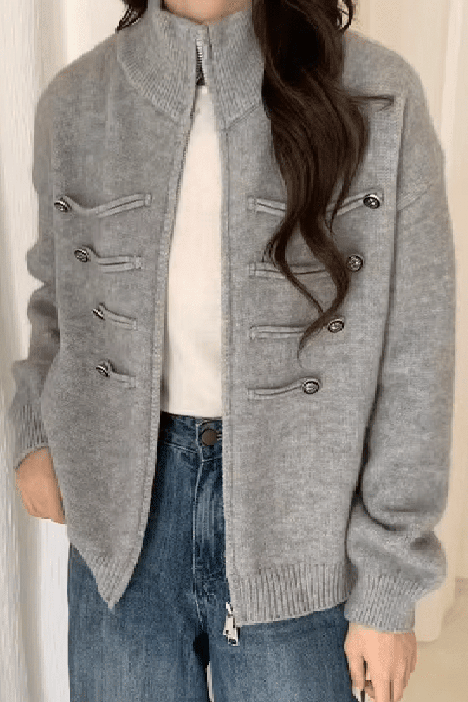 ZEYA - Helena Turtleneck Zip Knit Cardigan
