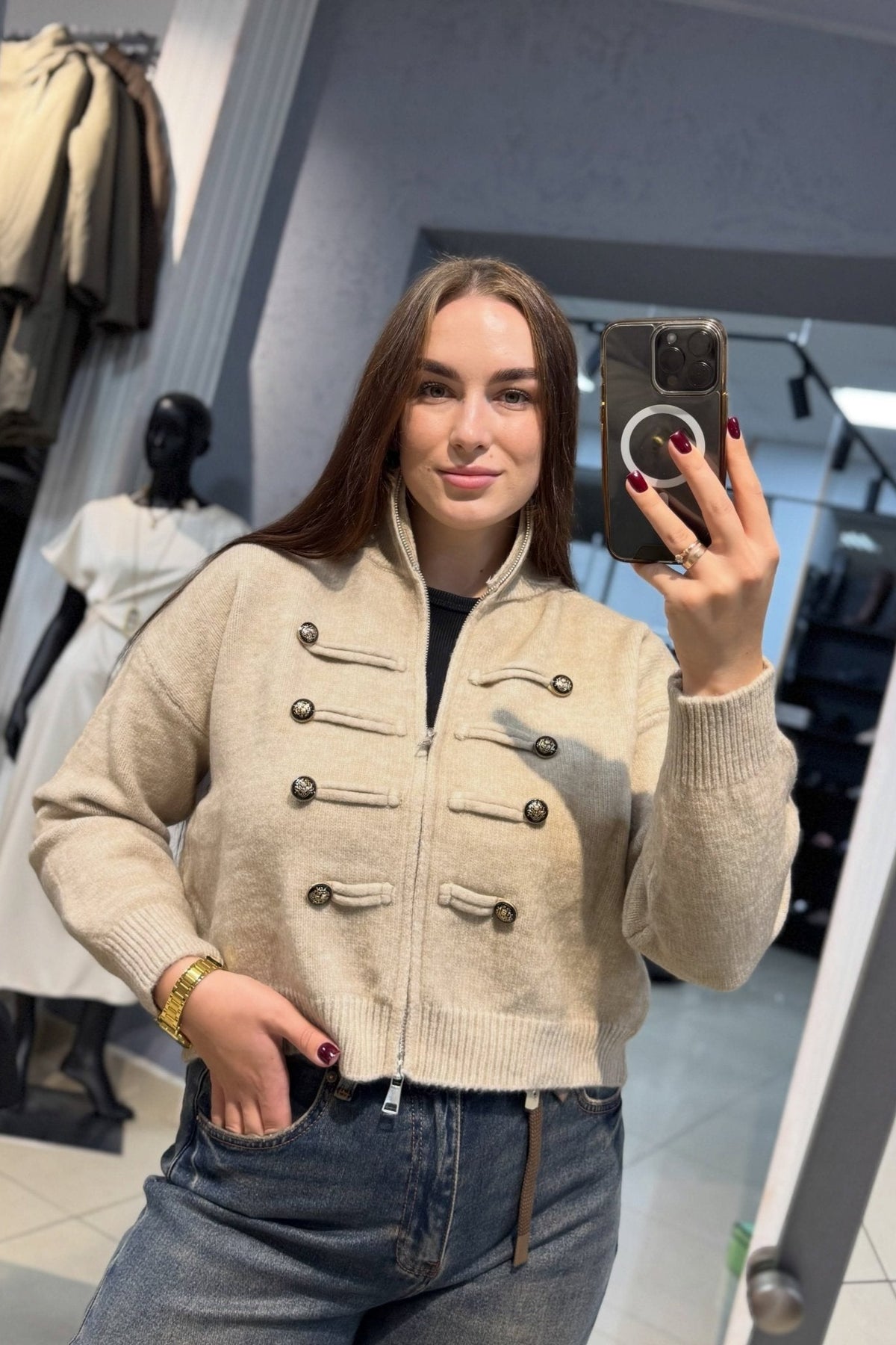 ZEYA - Helena Turtleneck Zip Knit Cardigan