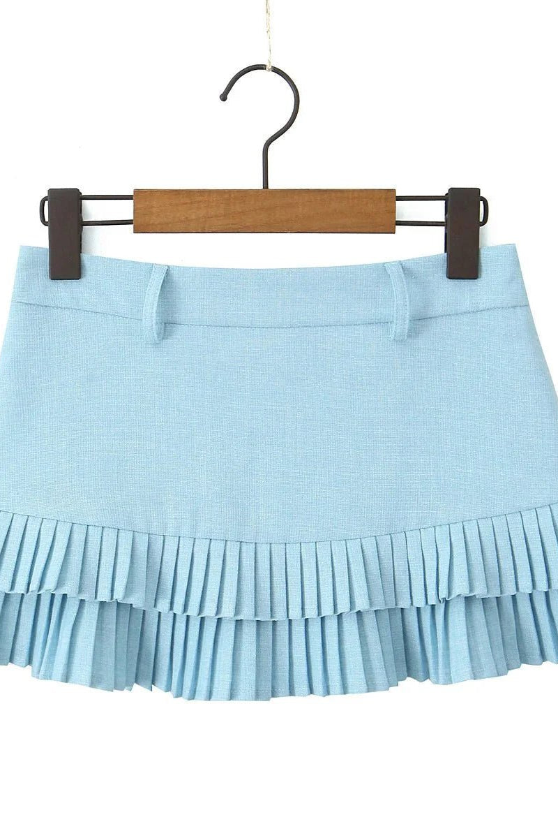 ZEYA - Heloise Low-Waist Pleated Mini Skirt