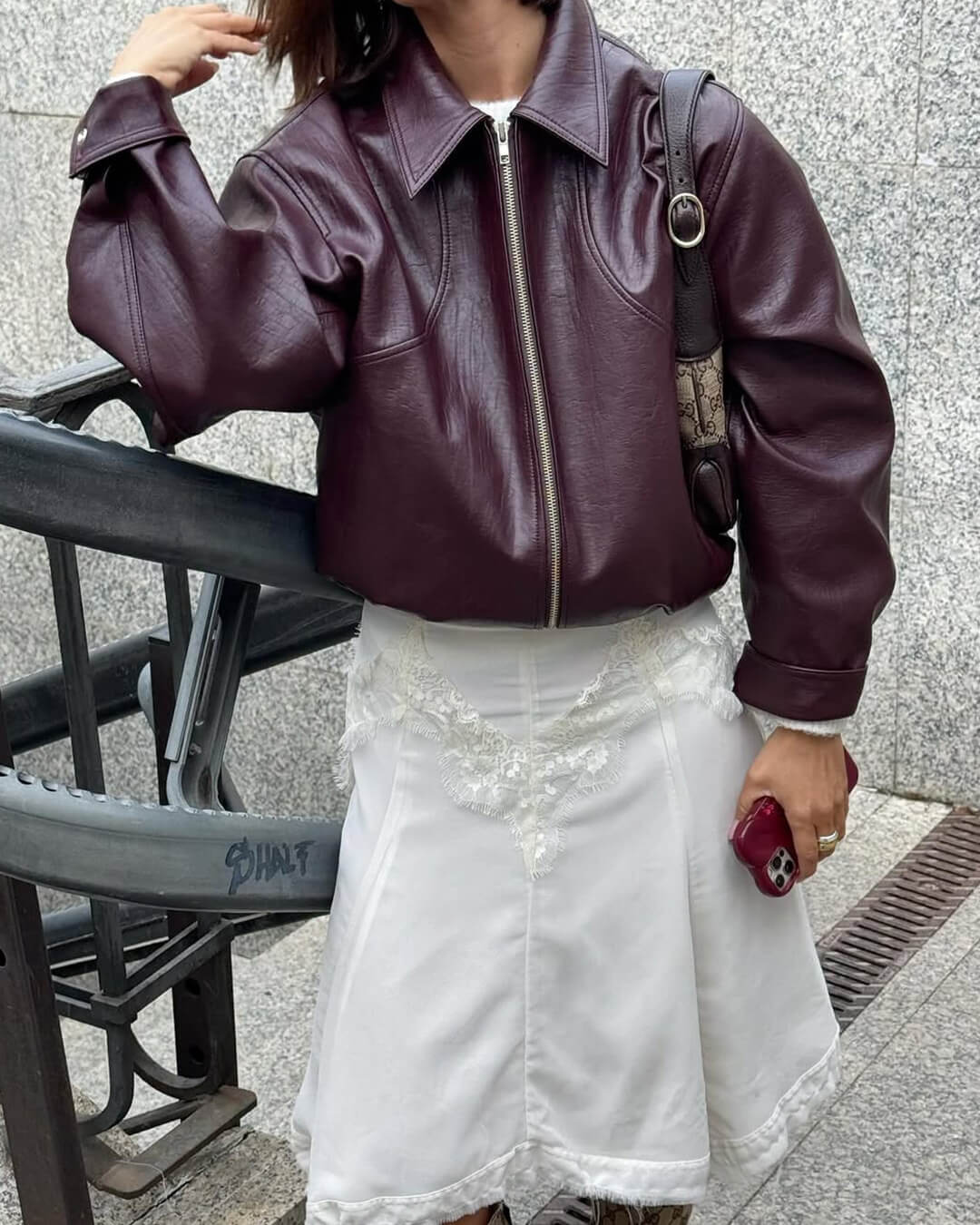 ZEYA - Jade Faux Leather Lapel Jacket