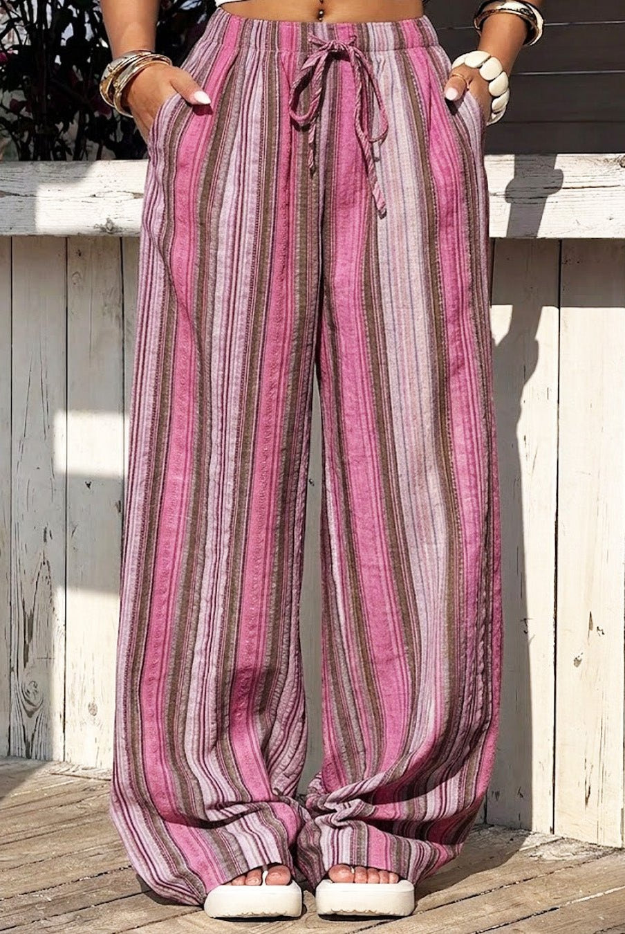 ZEYA - Jenny Wide-Leg Striped Pants