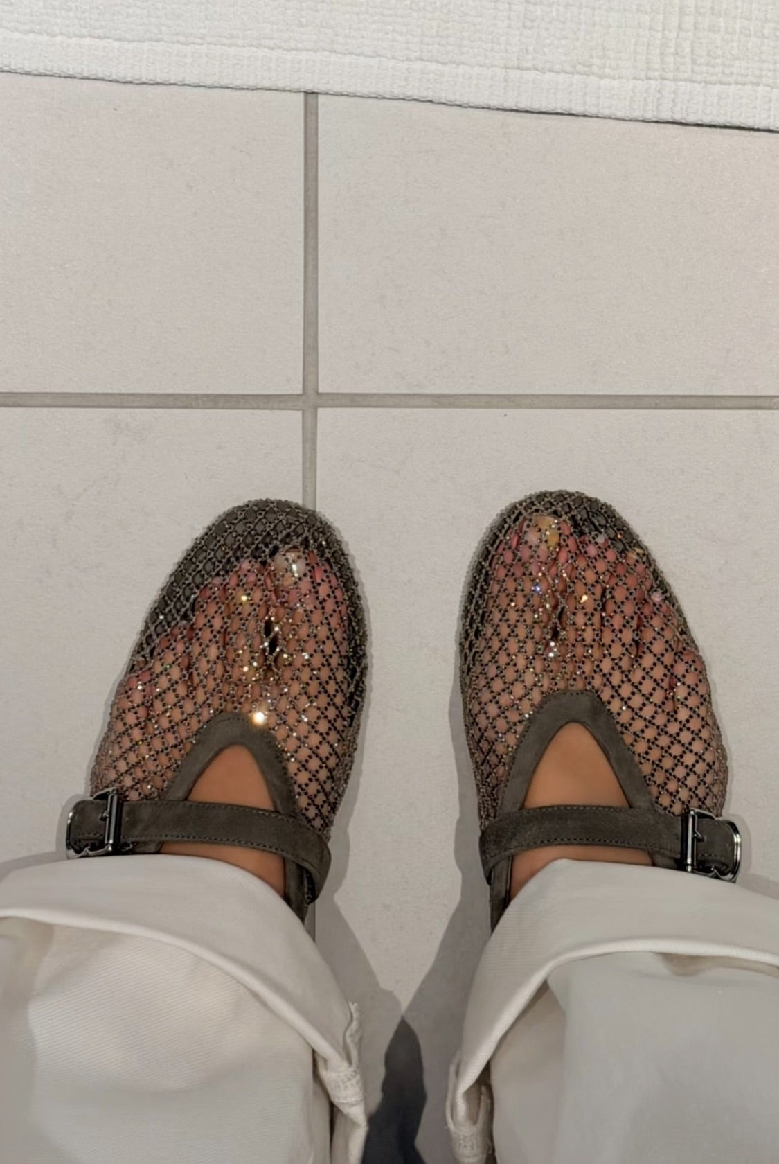ZEYA - Kaila Rhinestone Mesh Ballet Flats
