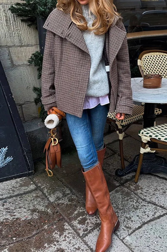 ZEYA - Katrina Checked Wool Coat