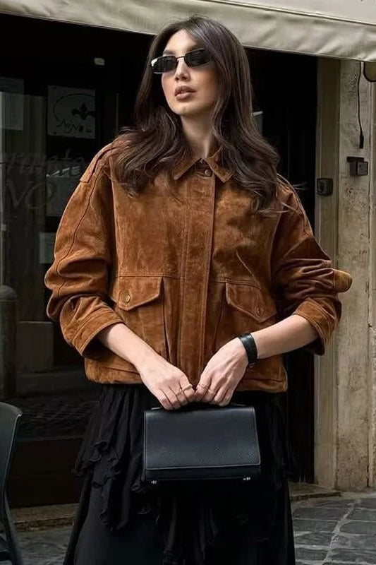 ZEYA - Kayla Suede Bomber Jacket