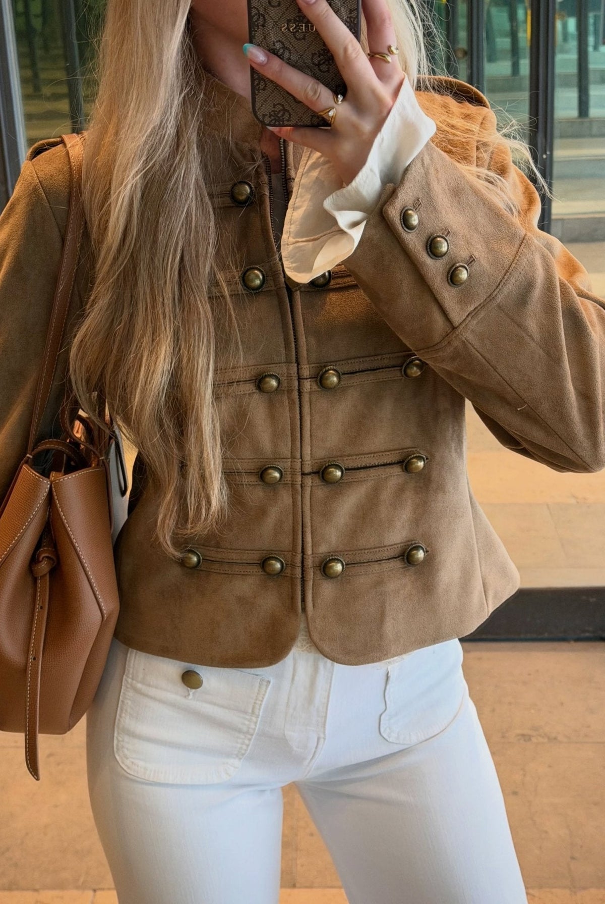 ZEYA - Kelly Faux Suede Napoleon Slim Jacket
