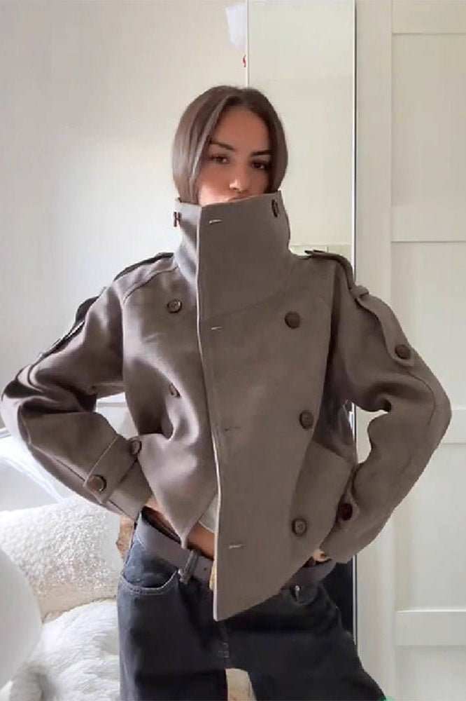 ZEYA - Kelly Stand Collar Oversized Coat
