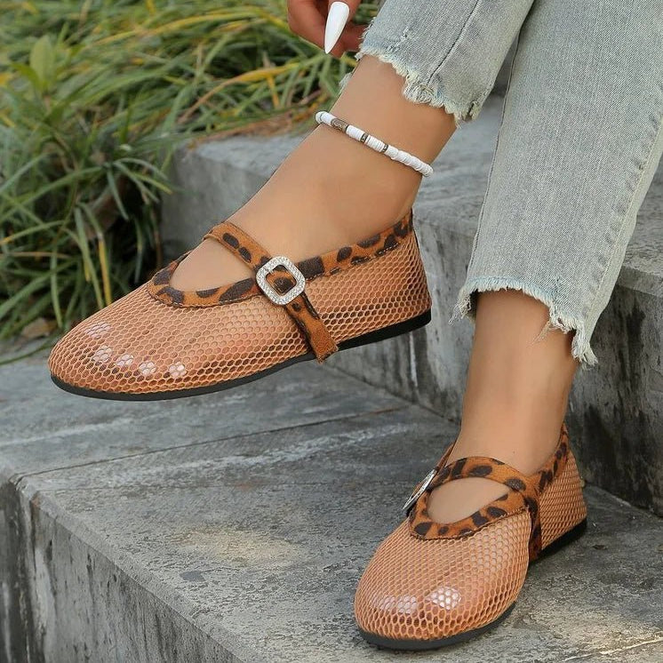 ZEYA - Kenza Mesh Mary Jane Ballet Flats