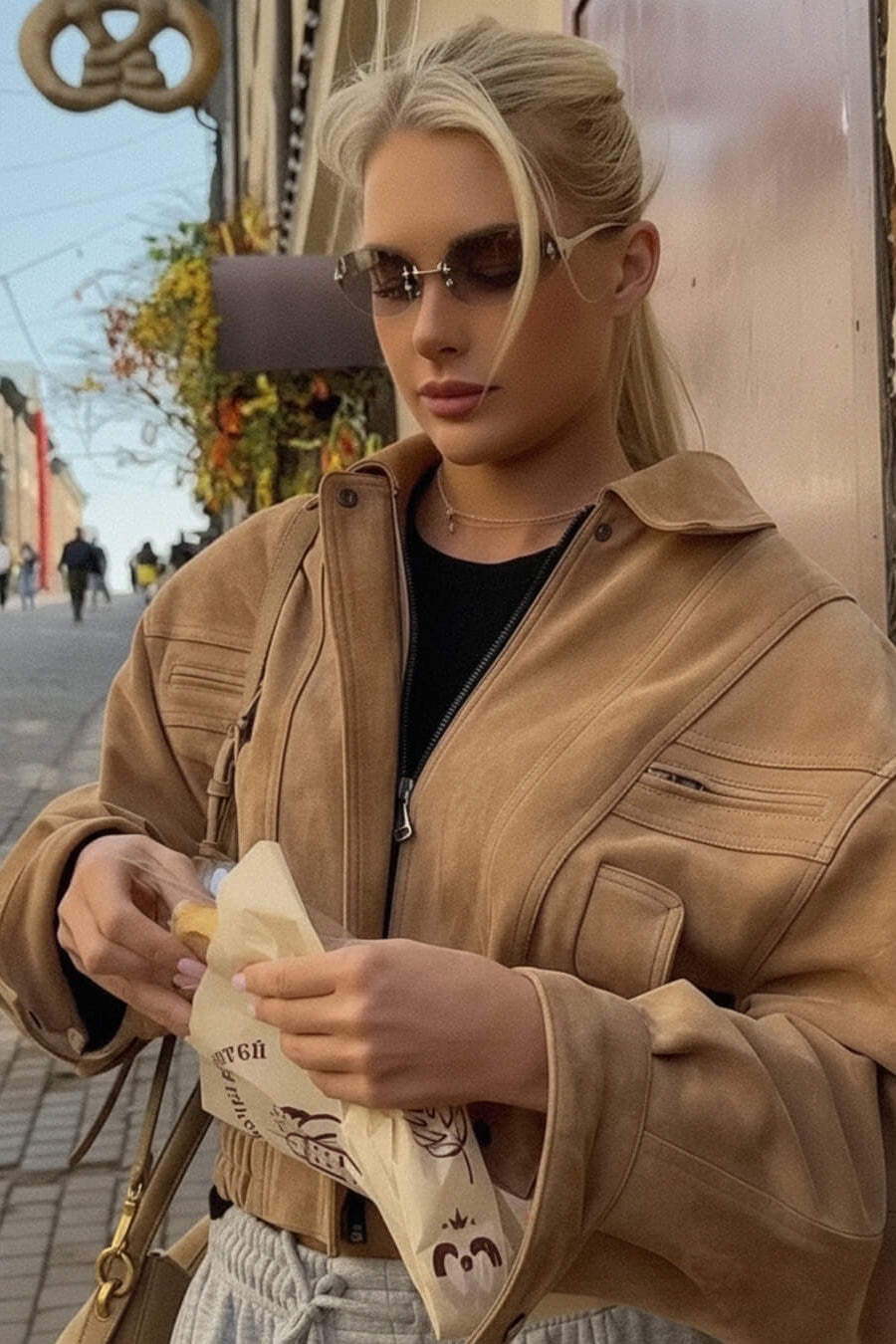 ZEYA - Kesha Suede Lapel Jacket