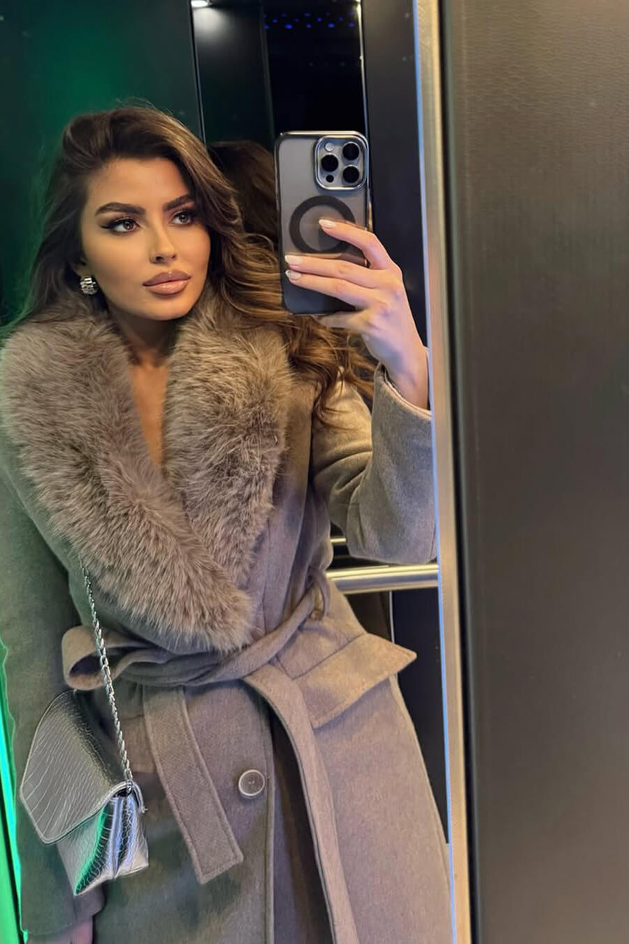 ZEYA - Lola Faux Fur Collar Maxi Coat