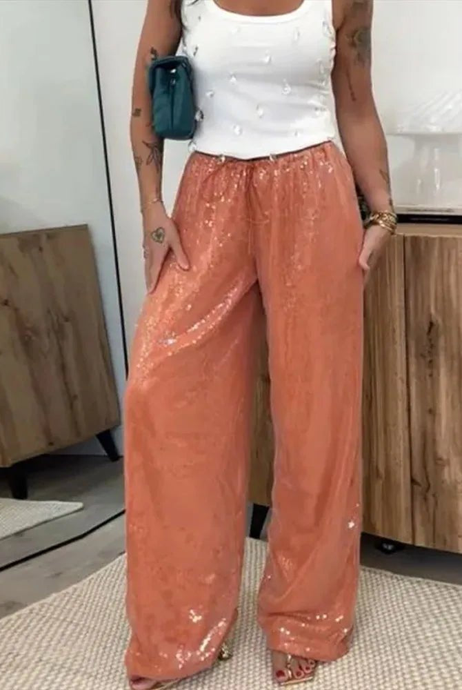 ZEYA - Margot Sequin Wide-Leg Trousers