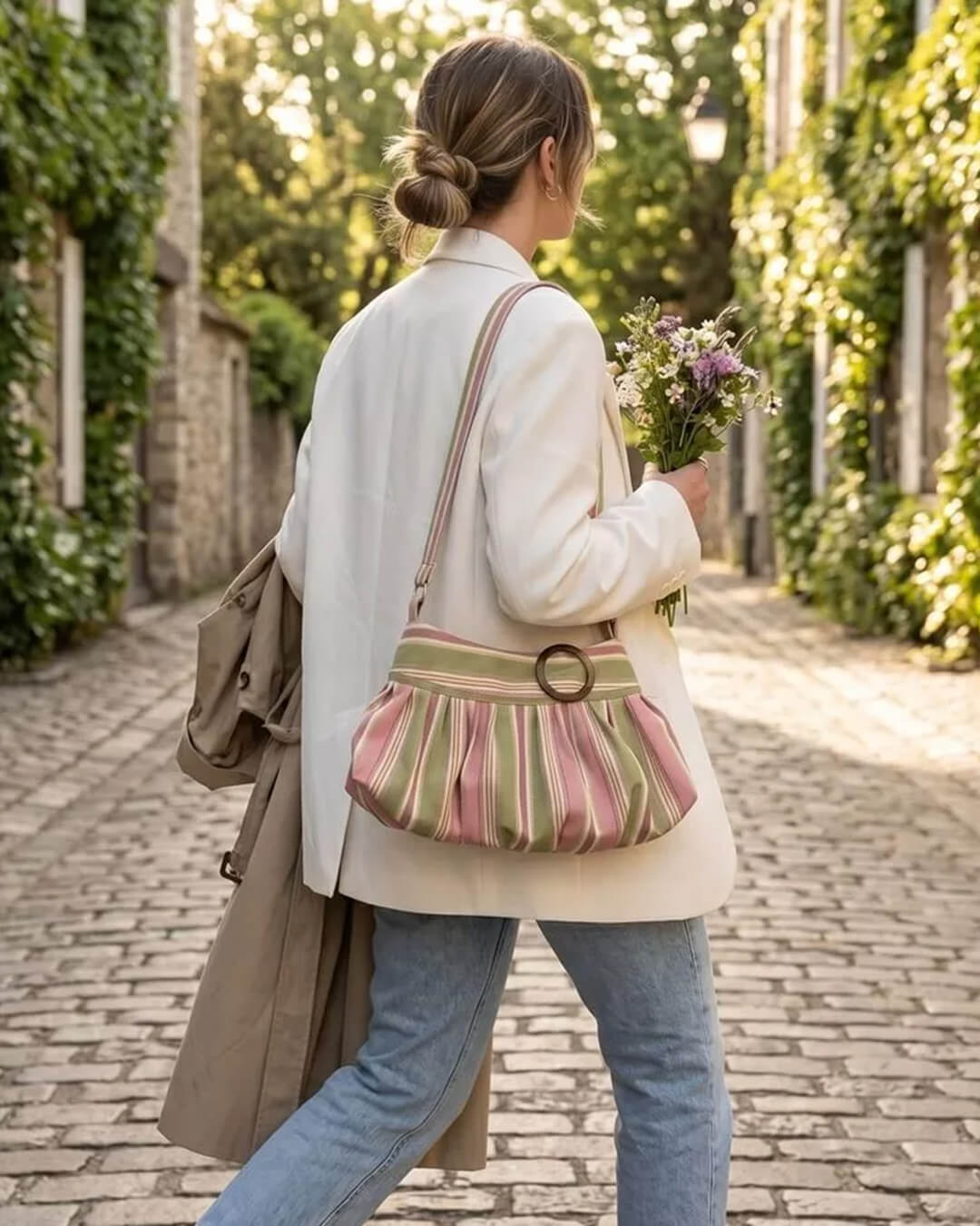 ZEYA - Maria Striped Shoulder Bag
